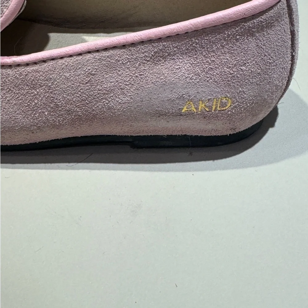 AKID Pink Suede Skeleton Loafers, Great Condition, Size 10. HTF Loafers Preppy
